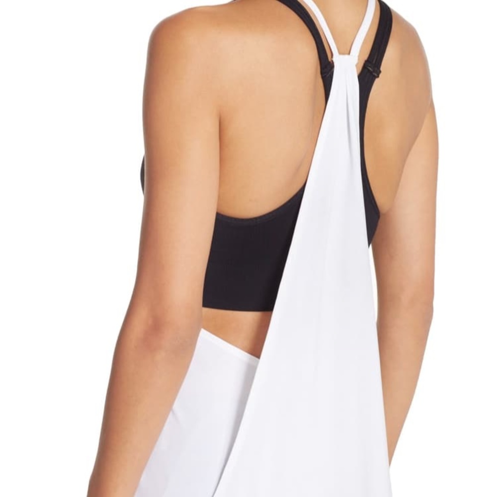 NWOT Zella “Her” layered white racerback tank
